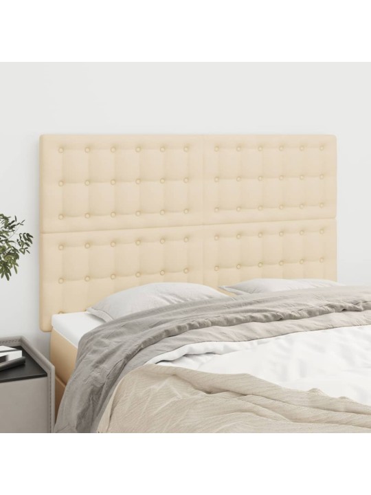 Čela postele 4 ks krémová 72 x 5 x 78/88 cm textil
