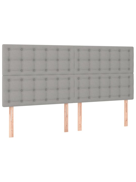 Čela postele 4 ks světle šedá 80x5x78/88 cm textil