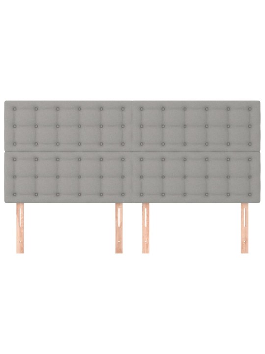 Čela postele 4 ks světle šedá 80x5x78/88 cm textil