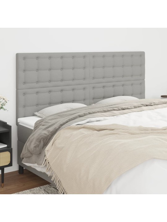 Čela postele 4 ks světle šedá 80x5x78/88 cm textil