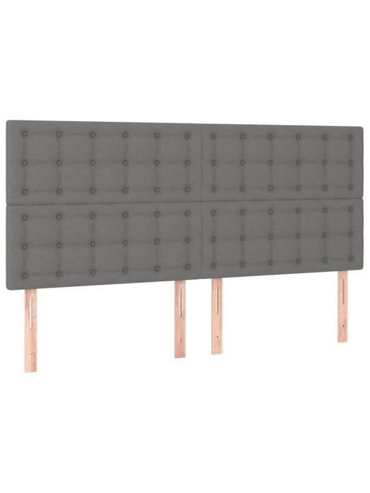 Čelo postele 4 ks tmavě šedé 80 x 5 x 78/88 cm textil