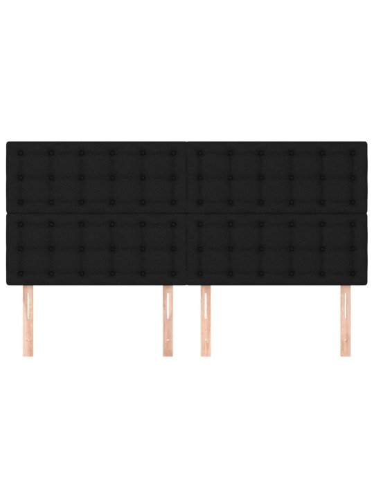 Čelo postele 4 ks černé 80 x 5 x 78/88 cm textil