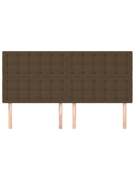 Čelo postele 4 ks tmavě hnědé 90x5x78/88 cm textil
