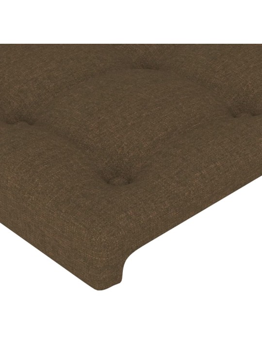 Čelo postele 4 ks tmavě hnědé 90x5x78/88 cm textil