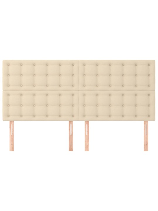Čelo postele 4 ks krémové 90x5x78/88 cm textil