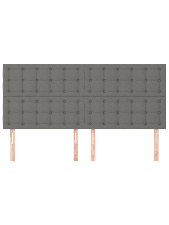 Čelo postele 4 ks tmavě šedé 100 x 5 x 78/88 cm samet