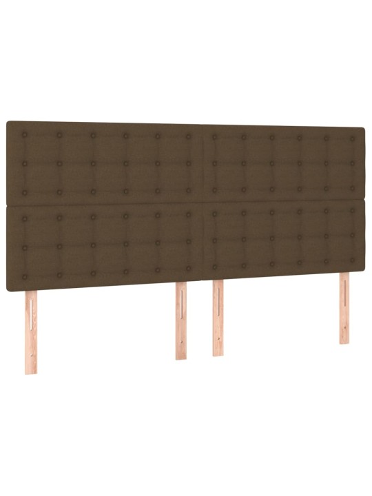 Čelo postele 4 ks tmavě hnědé 100x5x78/88 cm textil