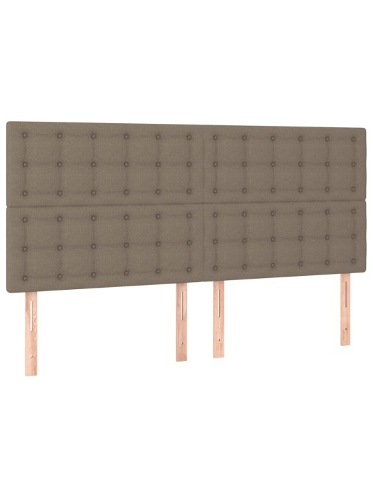Čelo postele 4 ks taupe 100x5x78/88 cm textil