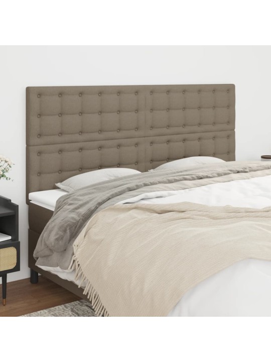 Čelo postele 4 ks taupe 100x5x78/88 cm textil