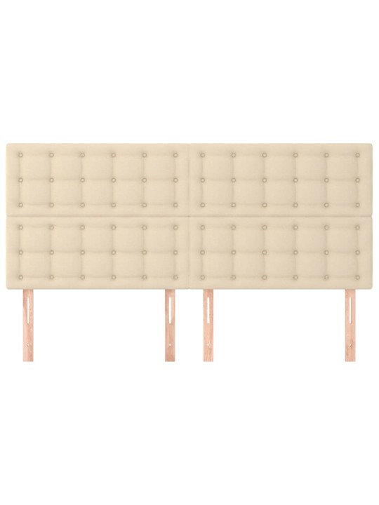 Čelo postele 4 ks krémové 100x5x78/88 cm textil