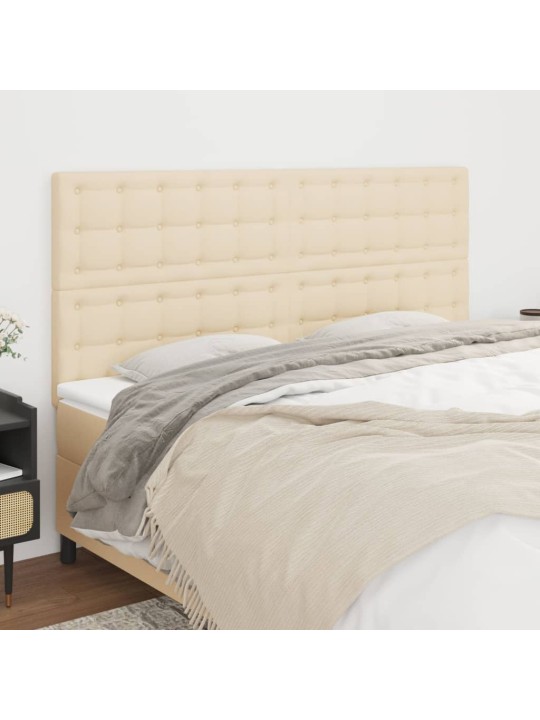 Čelo postele 4 ks krémové 100x5x78/88 cm textil