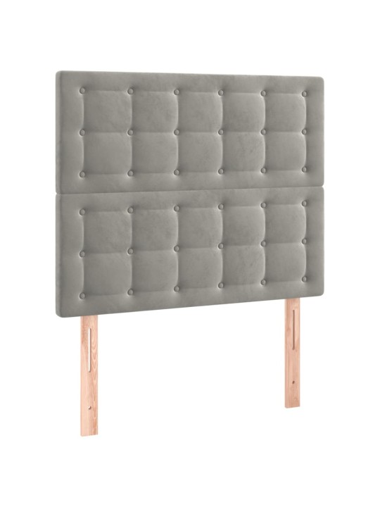 Čela postele 2 ks světle šedá 80x5x78/88 cm samet