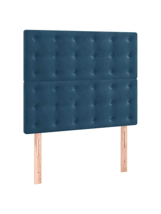 Čelo postele 2 ks tmavě modré 80 x 5 x 78/88 cm samet