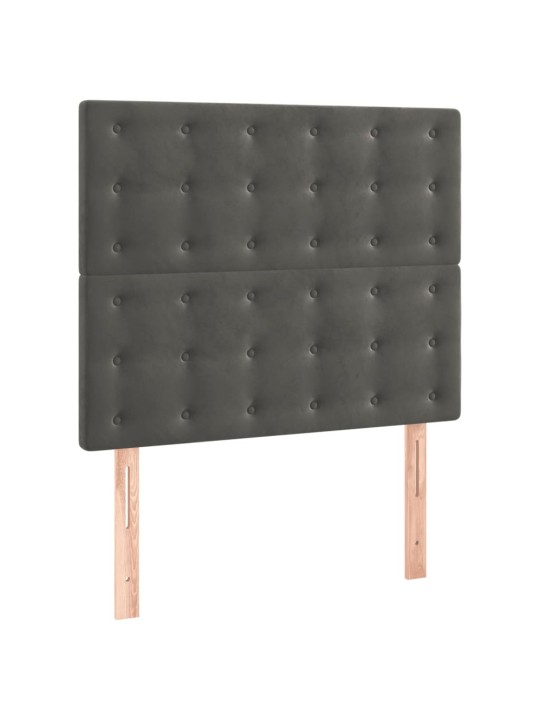 Čelo postele 2 ks tmavě šed 90x5x78/88 cm samet