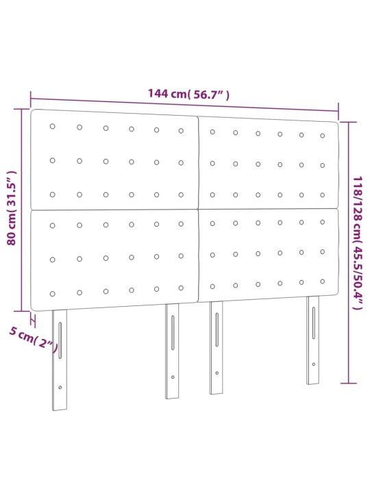 Čela postele 4 ks tmavě šedá 72 x 5 x 78/88 cm samet
