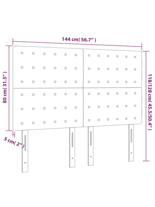 Čela postele 4 ks tmavě zelená 72 x 5 x 78/88 cm samet