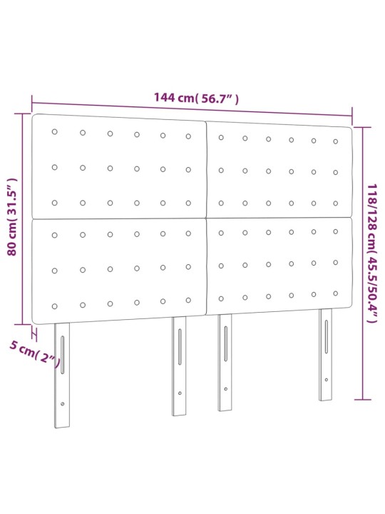Čela postele 4 ks tmavě modrá 72 x 5 x 78/88 cm samet