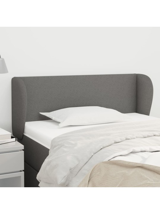 Čelo postele typu ušák tmavě šedé 83x23x78/88 cm textil