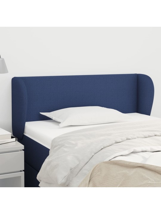 Čelo postele typu ušák modré 83x23x78/88 cm textil