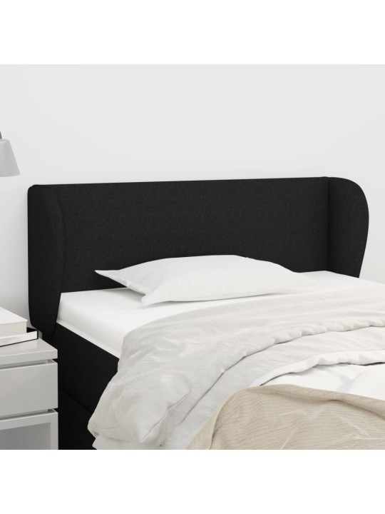 Čelo postele typu ušák černé 93x23x78/88 cm textil