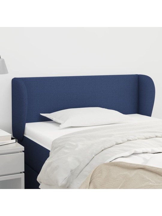 Čelo postele typu ušák modré 93x23x78/88 cm textil