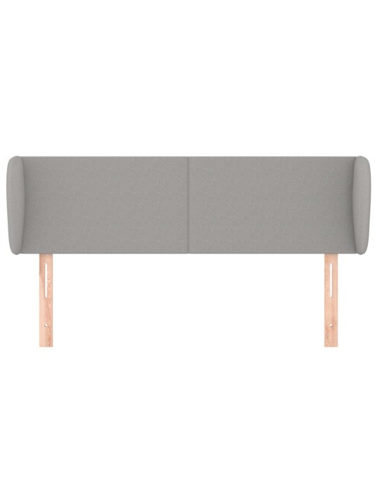 Čelo postele typu ušák světle šedé 147x23x78/88 cm textil