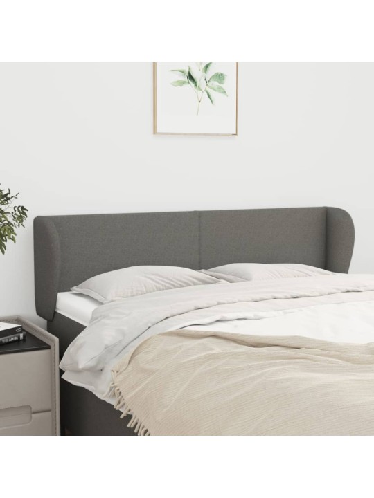 Čelo postele typu ušák tmavě šedé 147x23x78/88 cm textil
