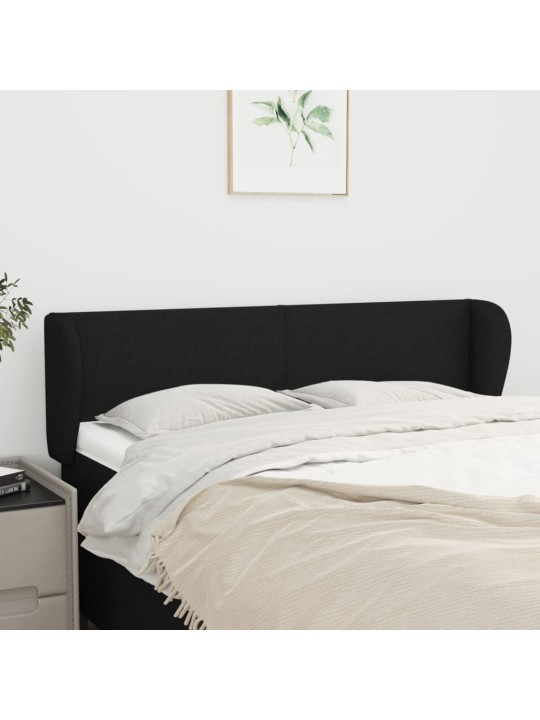 Čelo postele typu ušák černé 147x23x78/88 cm textil