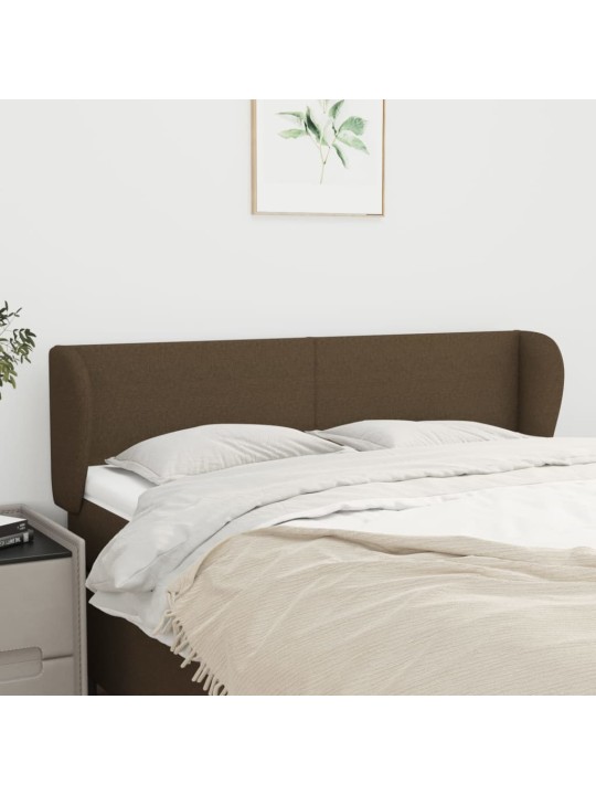 Čelo postele typu ušák tmavě hnědé 147x23x78/88 cm textil