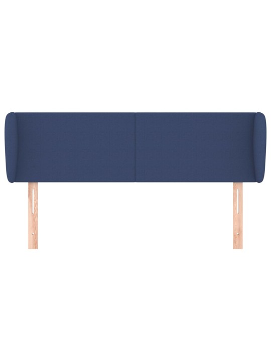 Čelo postele typu ušák modré 147x23x78/88 cm textil