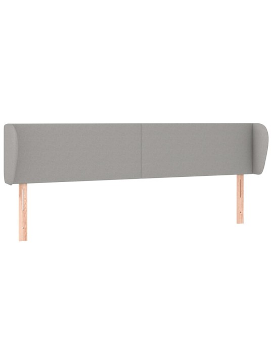 Čelo postele typu ušák světle šedé 203x23x78/88 cm textil