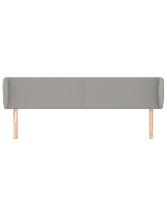 Čelo postele typu ušák světle šedé 203x23x78/88 cm textil