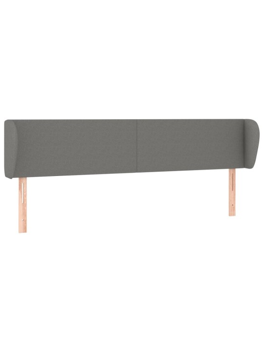 Čelo postele typu ušák tmavě šedé 203x23x78/88 cm textil