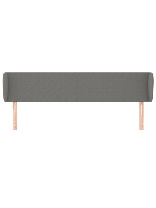 Čelo postele typu ušák tmavě šedé 203x23x78/88 cm textil