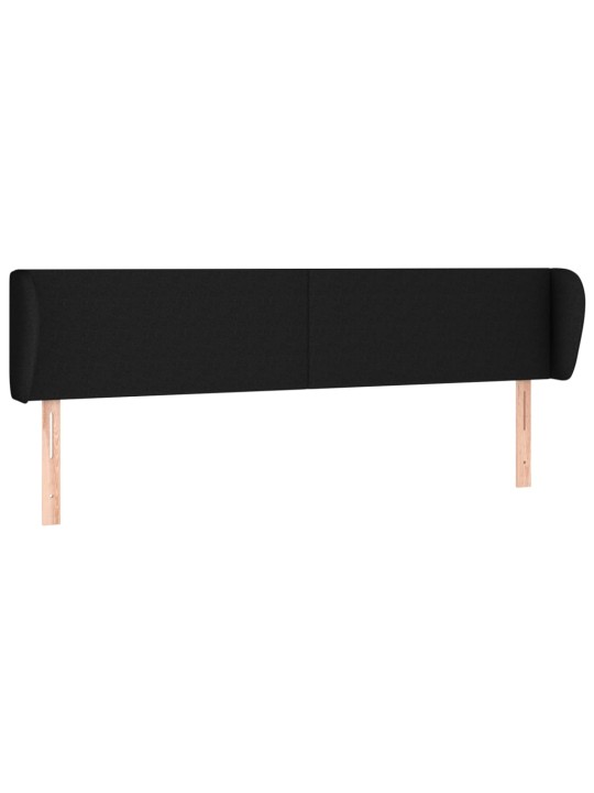 Čelo postele typu ušák černé 203x23x78/88 cm textil