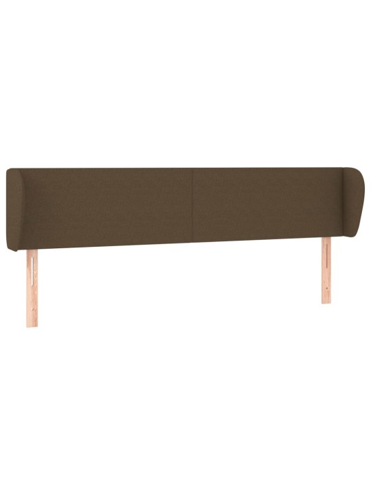 Čelo postele typu ušák tmavě hnědé 203x23x78/88 cm textil