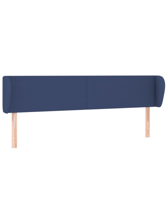 Čelo postele typu ušák modré 203x23x78/88 cm textil