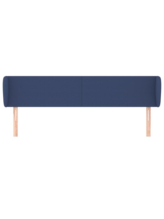 Čelo postele typu ušák modré 203x23x78/88 cm textil