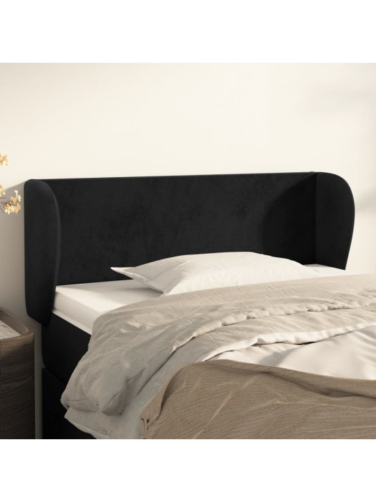 Čelo postele typu ušák černé 83x23x78/88 cm samet