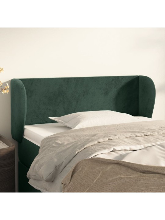 Čelo postele typu ušák tmavě zelené 83x23x78/88 cm samet