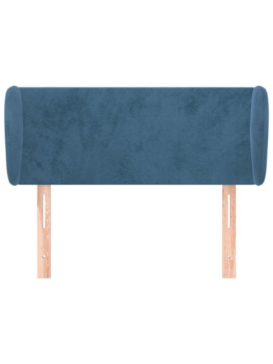 Čelo postele typu ušák tmavě modré 83x23x78/88 cm samet