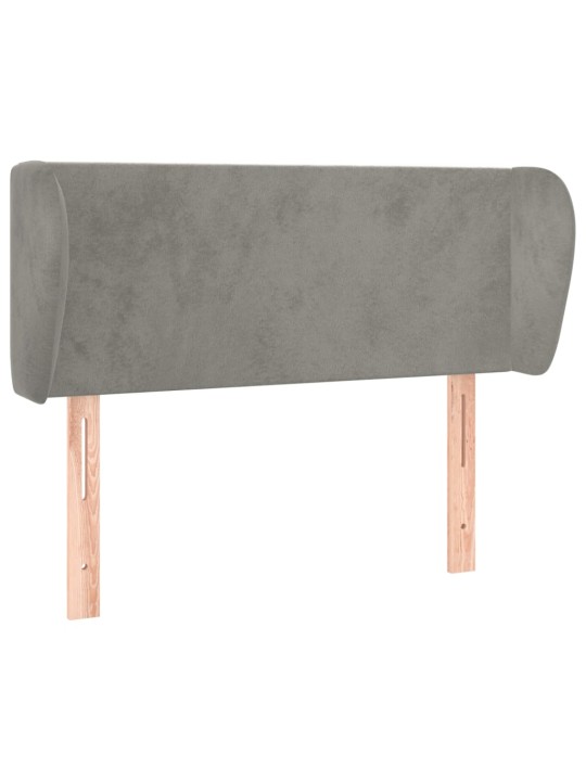 Čelo postele typu ušák světle šedé 93x23x78/88 cm samet