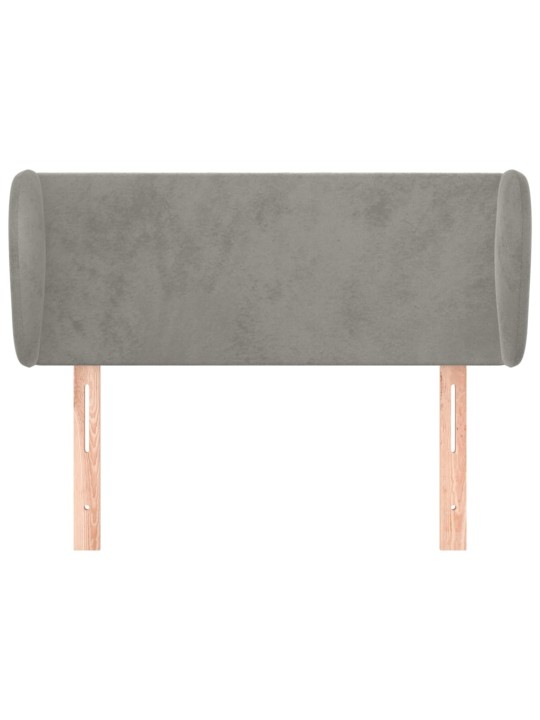 Čelo postele typu ušák světle šedé 93x23x78/88 cm samet