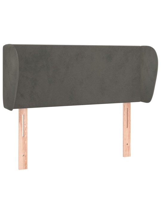 Čelo postele typu ušák tmavě šedé 93x23x78/88 cm samet