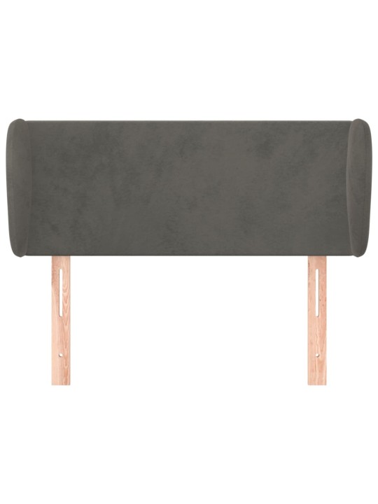 Čelo postele typu ušák tmavě šedé 93x23x78/88 cm samet
