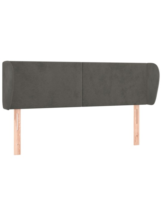 Čelo postele typu ušák tmavě šedé 147x23x78/88 cm samet