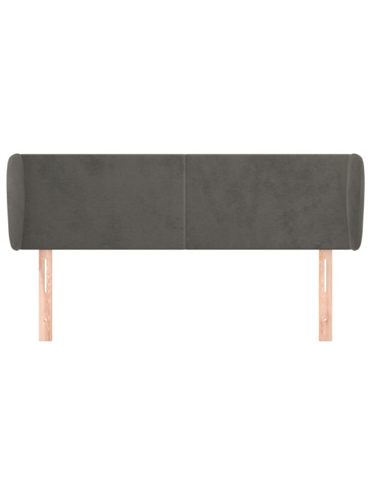 Čelo postele typu ušák tmavě šedé 147x23x78/88 cm samet