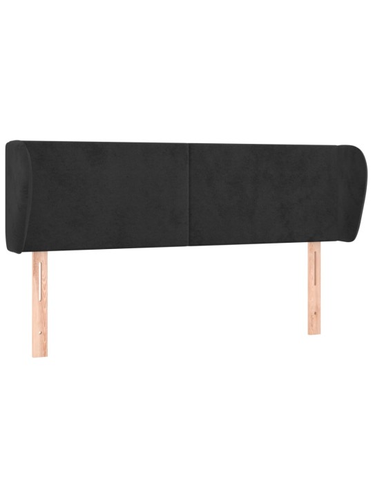 Čelo postele typu ušák černé 147x23x78/88 cm samet