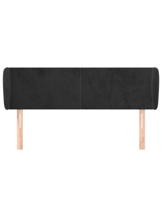 Čelo postele typu ušák černé 147x23x78/88 cm samet