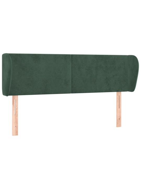 Čelo postele typu ušák tmavě zelené 147x23x78/88 cm samet